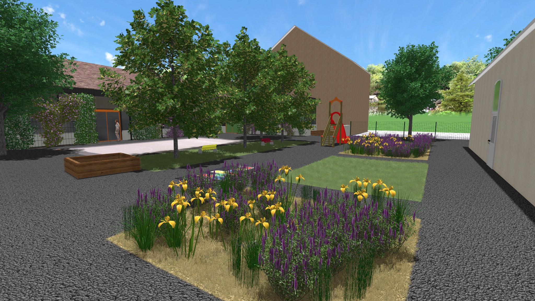 Mur végétal, parterres de fleurs : l&rsquo;école maternelle Paul-Bert passe au vert à Argenton-sur-Creuse